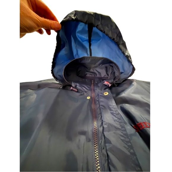 M’s Speedo XL Navy Hooded Windbreaker.  Excellent Condition. - Picture 9 of 13